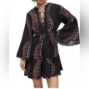 Adela Leticia Mini Dress, All Saints, Size 6